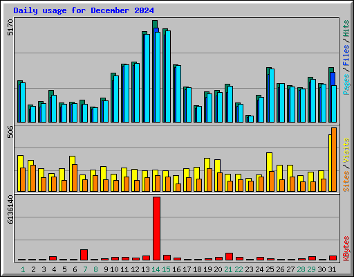 Daily usage for December 2024