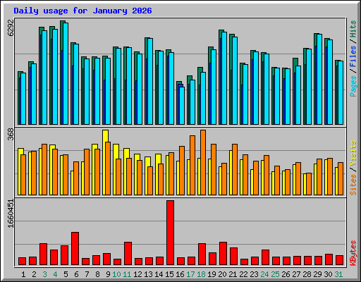 Daily usage for January 2026