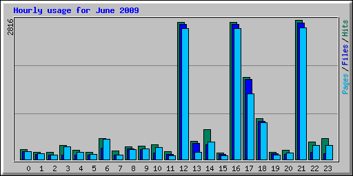 Hourly usage for June 2009