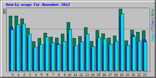 Hourly usage for November 2012