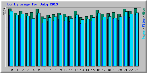 Hourly usage for July 2013