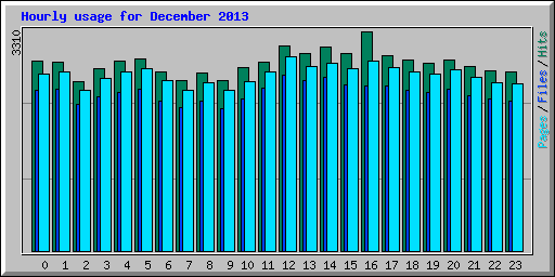 Hourly usage for December 2013