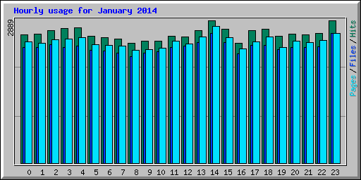 Hourly usage for January 2014