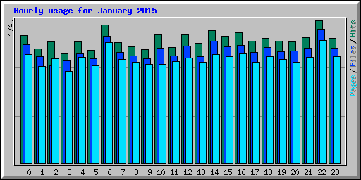 Hourly usage for January 2015