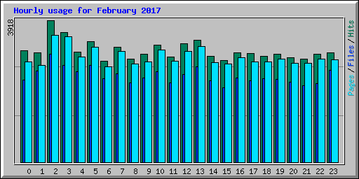 Hourly usage for February 2017