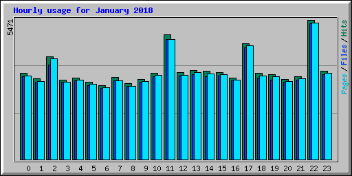 Hourly usage for January 2018