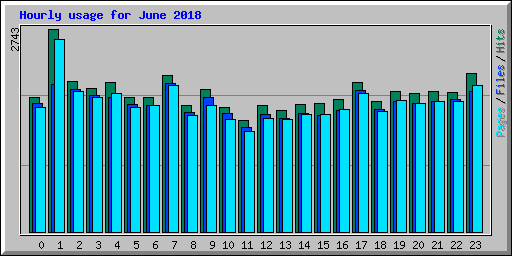 Hourly usage for June 2018