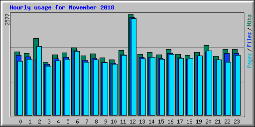 Hourly usage for November 2018