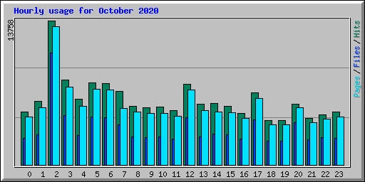 Hourly usage for October 2020