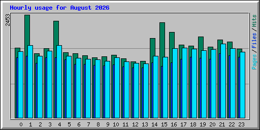 Hourly usage for August 2026